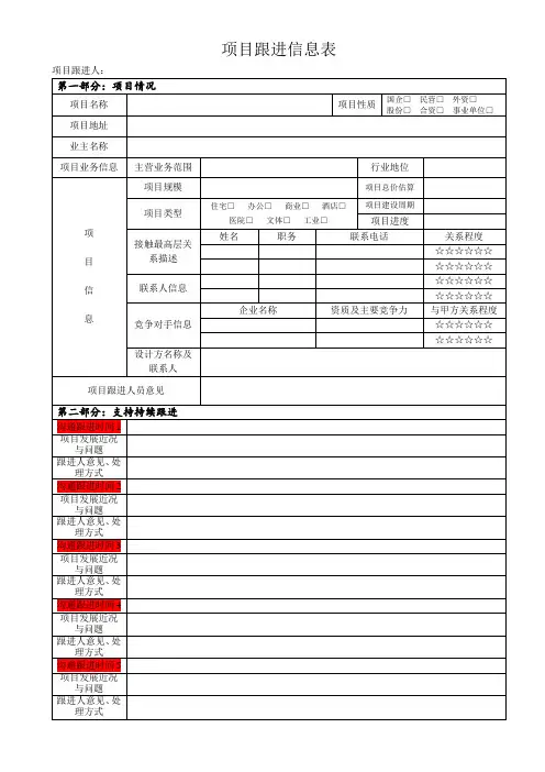 项目跟进信息表 2