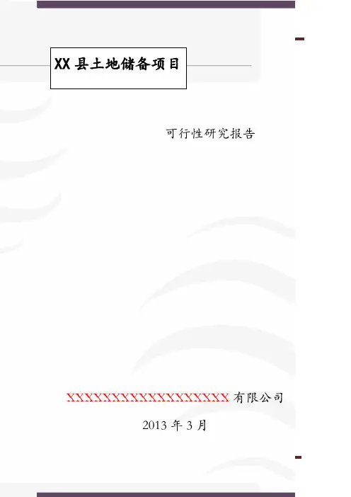 某县土地储备项目可行性研究报告