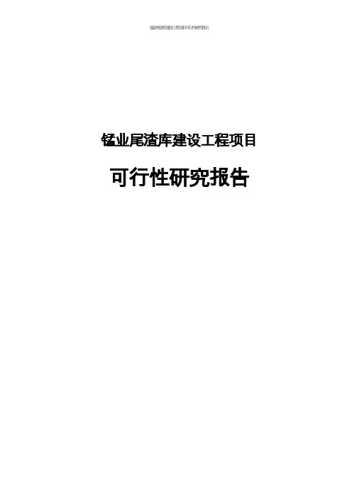 锰业尾渣库建设工程项目可行性研究报告