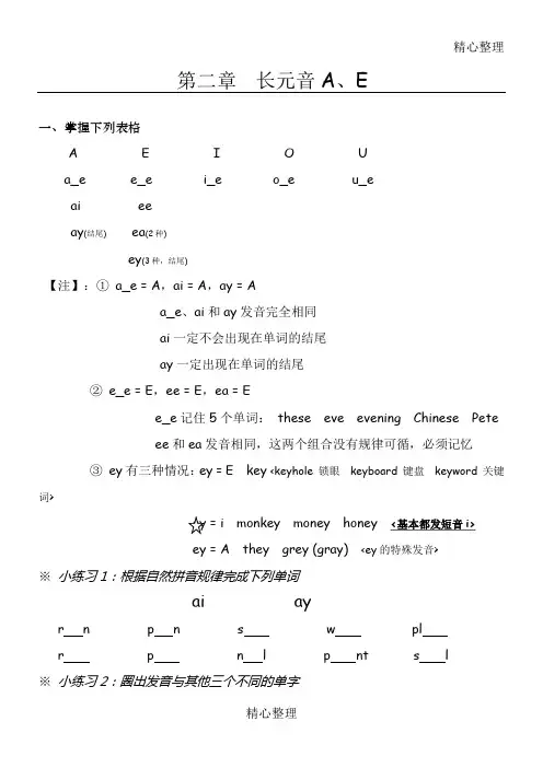 自然拼音长元音AE