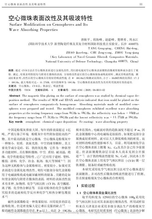 空心微珠表面改性及其吸波特性_唐耿平