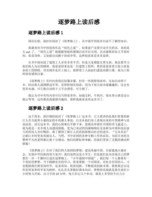 逐梦路上读后感