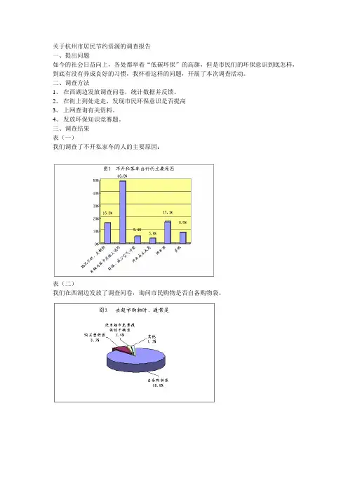 节约资源的调查报告