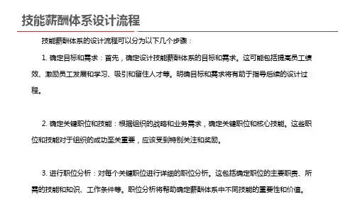 技能薪酬体系设计流程