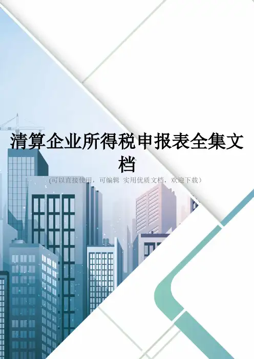 清算企业所得税申报表全集文档