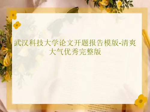 武汉科技大学论文开题报告模版-清爽大气优秀完整版PPT28页
