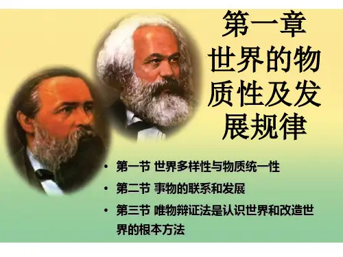 第一章 第一节 世界多样性与物质统一性(马克思主义基本原理概论2018年版)