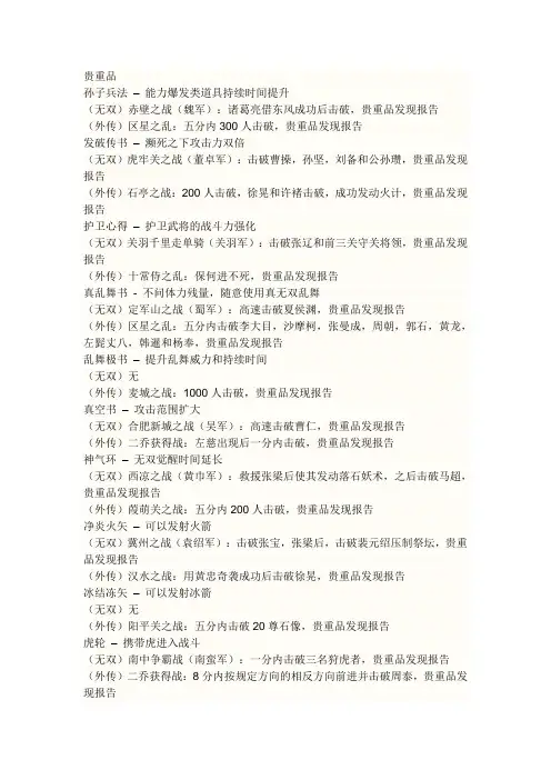 真三国无双4所有武器装备拿法 2