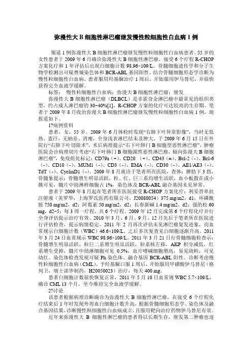弥漫性大B细胞性淋巴瘤继发慢性粒细胞性白血病1例