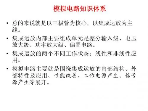 模电主要章节知识点归总课件