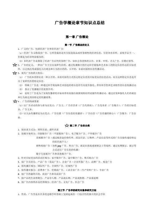 广告学概论章节知识点总结(陈培爱)