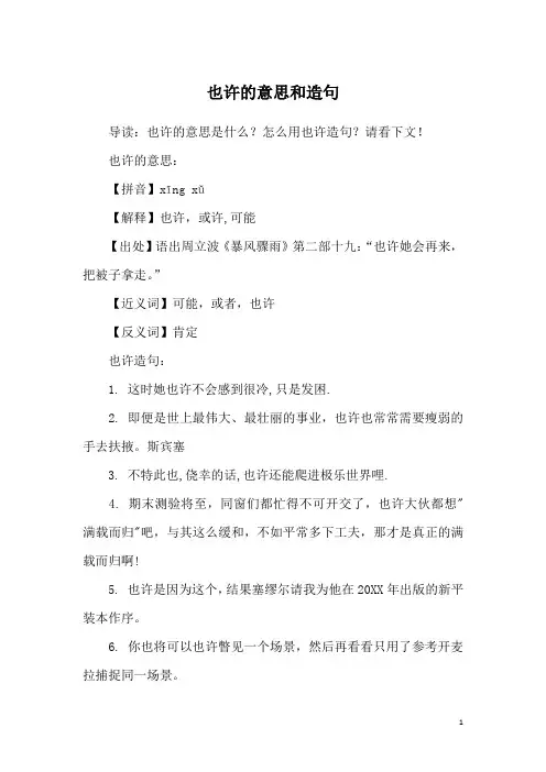 也许的意思和造句