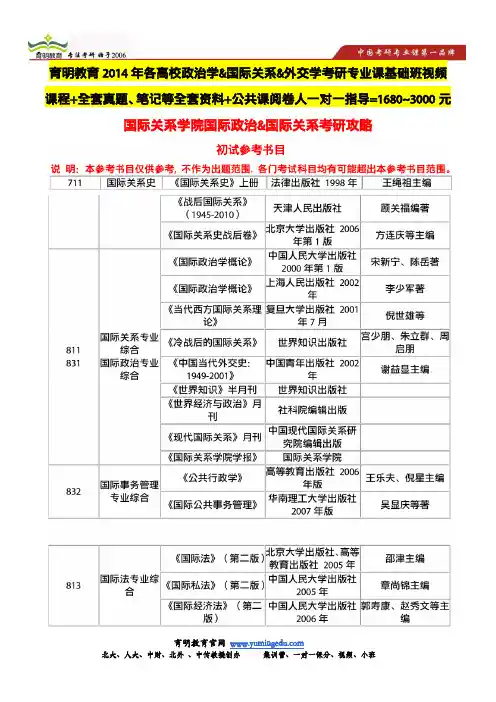 王绳祖《国际关系史》考研复习笔记-国关院国际关系史考研重点和资料