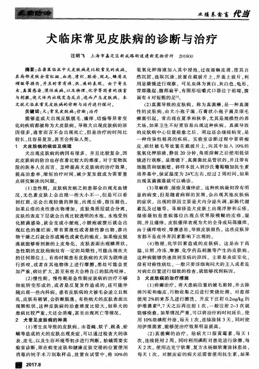 犬临床常见皮肤病的诊断与治疗