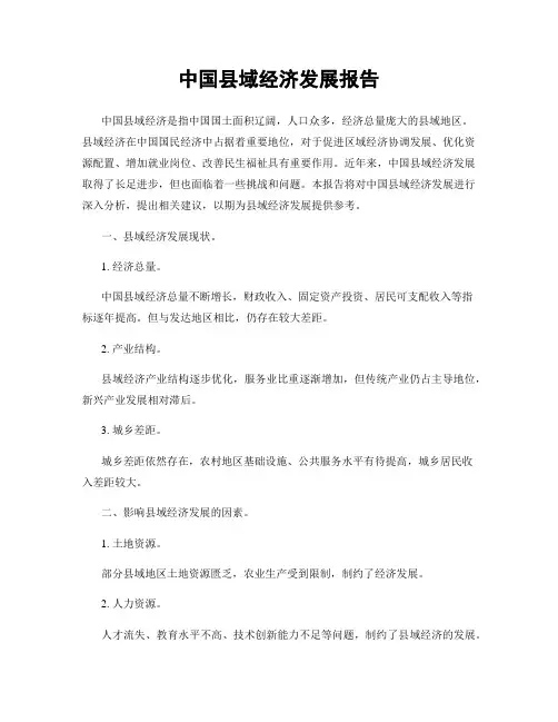 中国县域经济发展报告