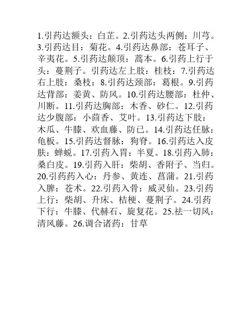 中医中药引经药
