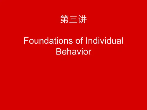 第三讲 个人的行为基础