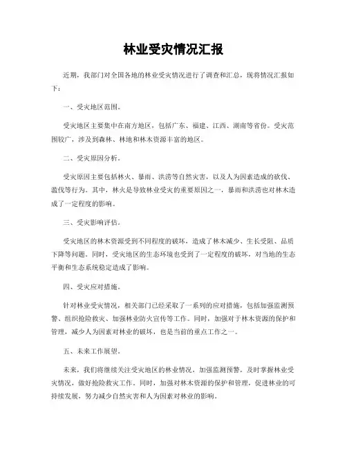 林业受灾情况汇报