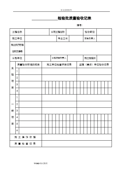 园林绿化检验批质量验收记录表格全套规范