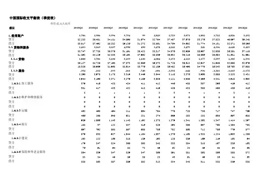 中国国际收支平衡表时间序列(BPM6)