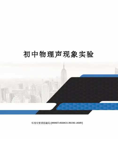 初中物理声现象实验