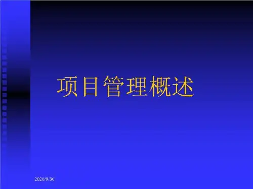项目管理概述(1)