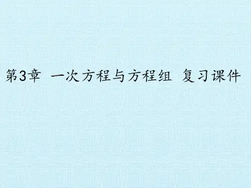 沪科版初中七年级上册数学：第3章 一次方程与方程组 复习课件