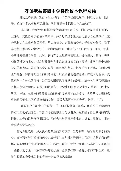 舞蹈队总结