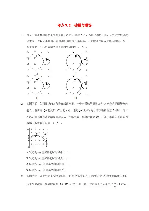 高中物理模块六 动量与动量守恒定律 考点3_2 动量与磁场习题