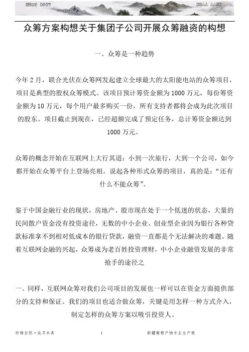 众筹计划书