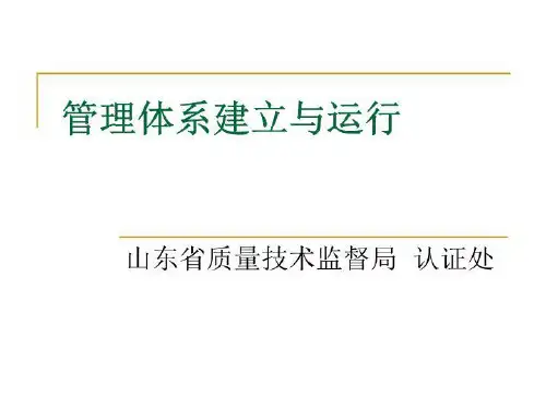 管理体系建立和运行