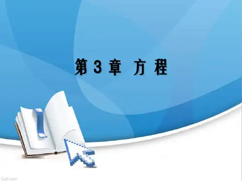 初等代数研究 第3章 方程 PPT