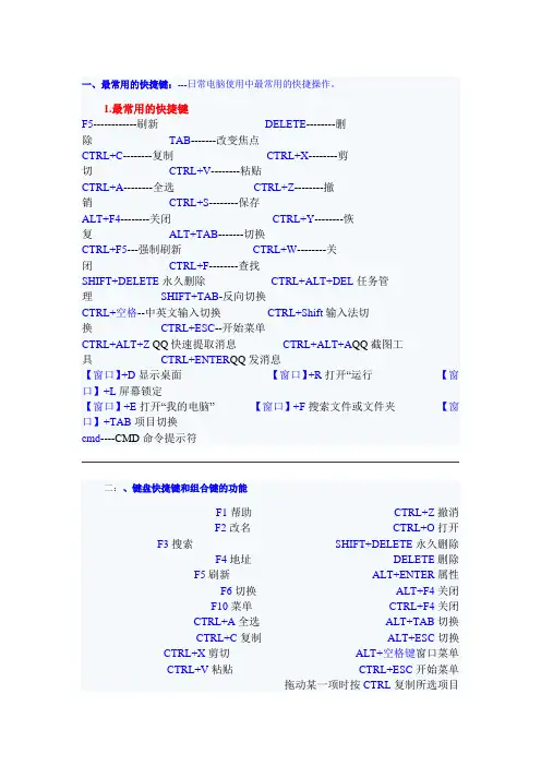 电脑键盘快捷键、组合键功能使用大全 3