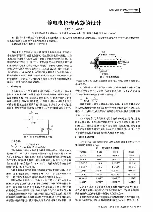 静电电位传感器的设计