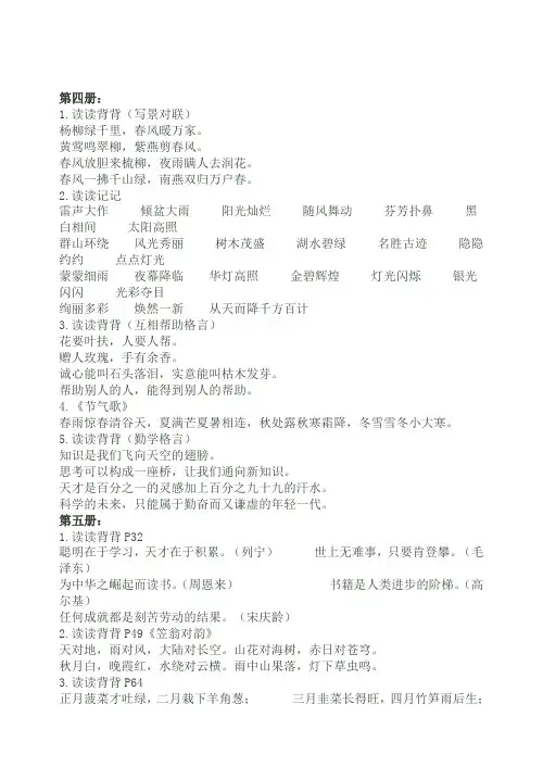 小学语文日积月累汇总