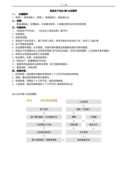 药品生产企业GMP认证程序