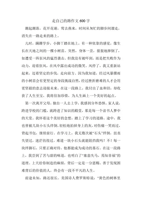 走自己的路作文600字