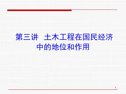 第三讲 土木工程在国民经济发展中的地位与作用