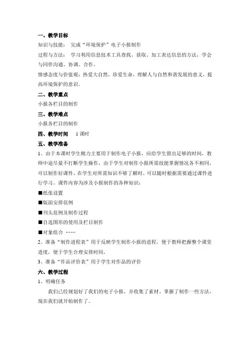 保护环境电子小报