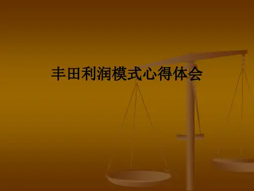 丰田利润模式心得体会ppt课件