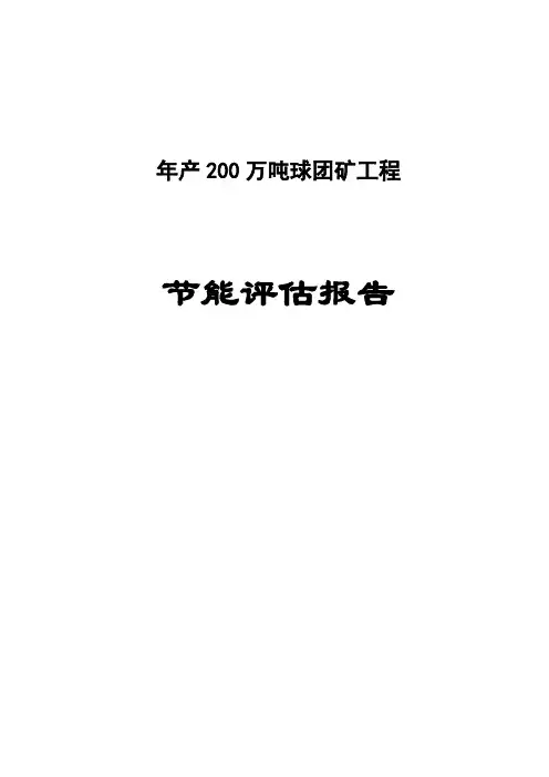 年产200万吨球团矿建设项目节能评估报告书-精品