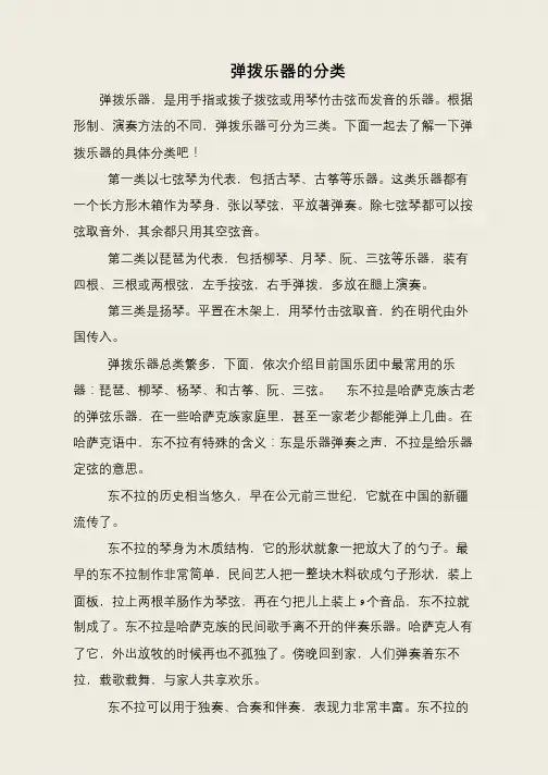 弹拨乐器的分类