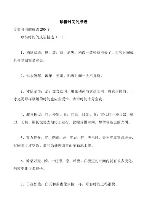 珍惜时间的成语