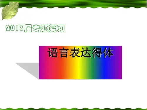 2013届高考专题复习语言表达得体ppt
