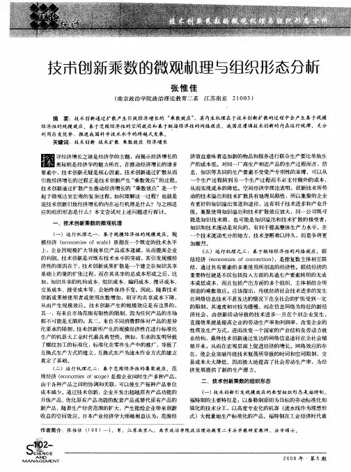 技术创新乘数的微观机理与组织形态分析