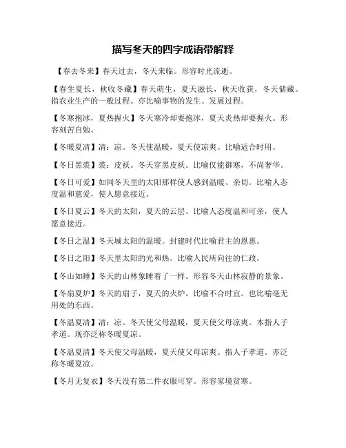 描写冬天的四字成语带解释