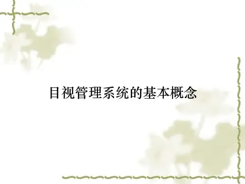 目视管理系统的基本概念