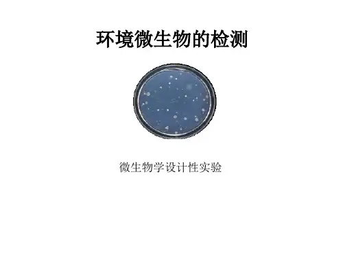 微生物学设计实验_环境微生物的检测