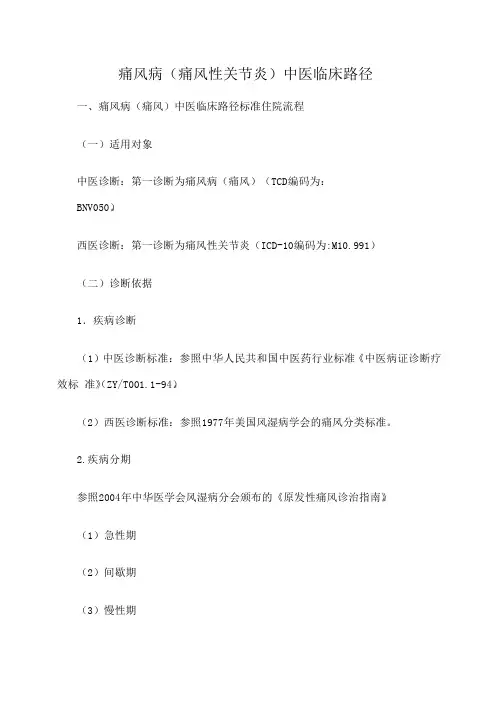 痛风中医临床路径
