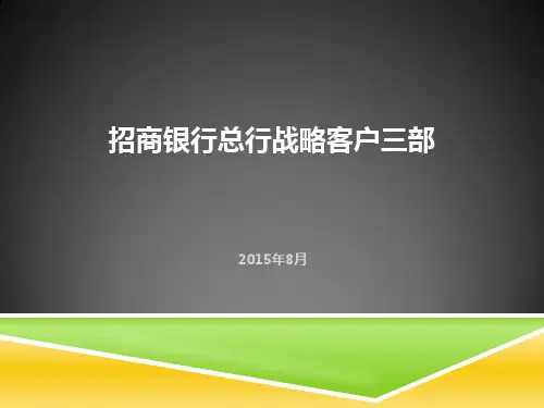 招商银行总行战略客户三部路演材料